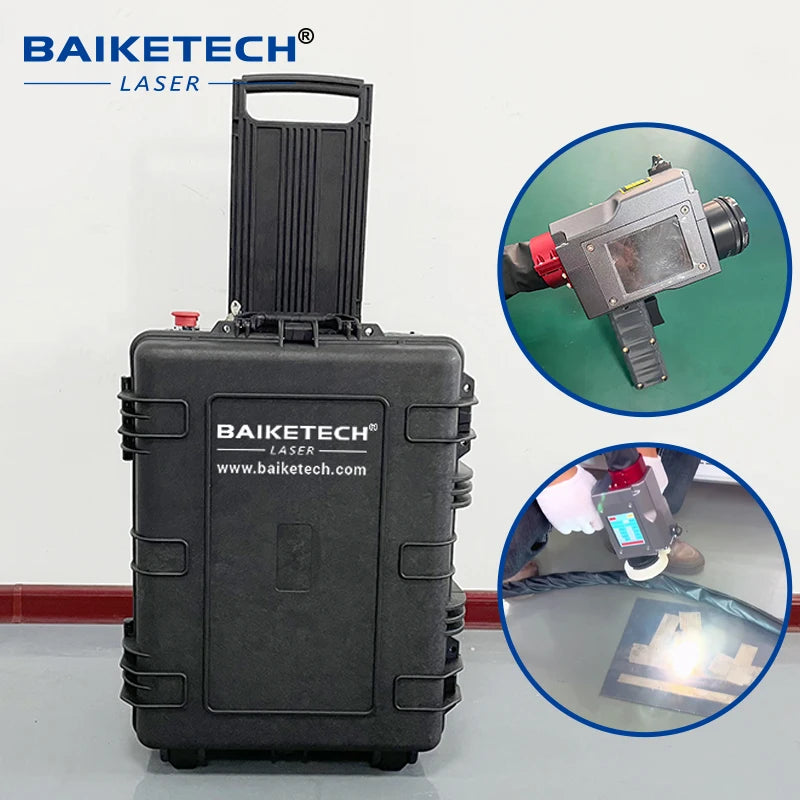 TH-FLC300ML 300W JPT 15mj Suitcase Pulse Fiber Laser Cleaning Machine Paint Oil Rust Coating Removal Laser Cleaner