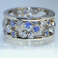 CAOSHI Jewelry First Ultrapolychromatic Zircon Inlaid Ring Girls Lady Double Layer Unique Hollowing Colorful Silver Rings Women