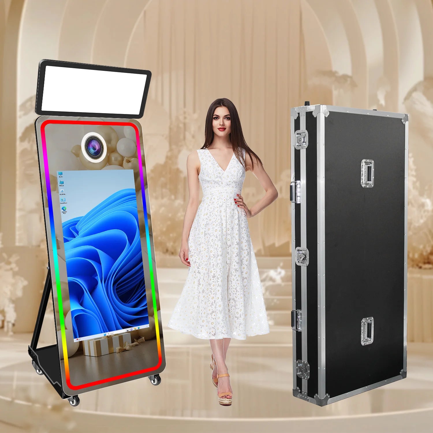 32 43 Inch Touch Screen Magic Mirror Photo Booth Selfie Photobooth Machine Compatible SLR Camera New Generation Selfie Booth