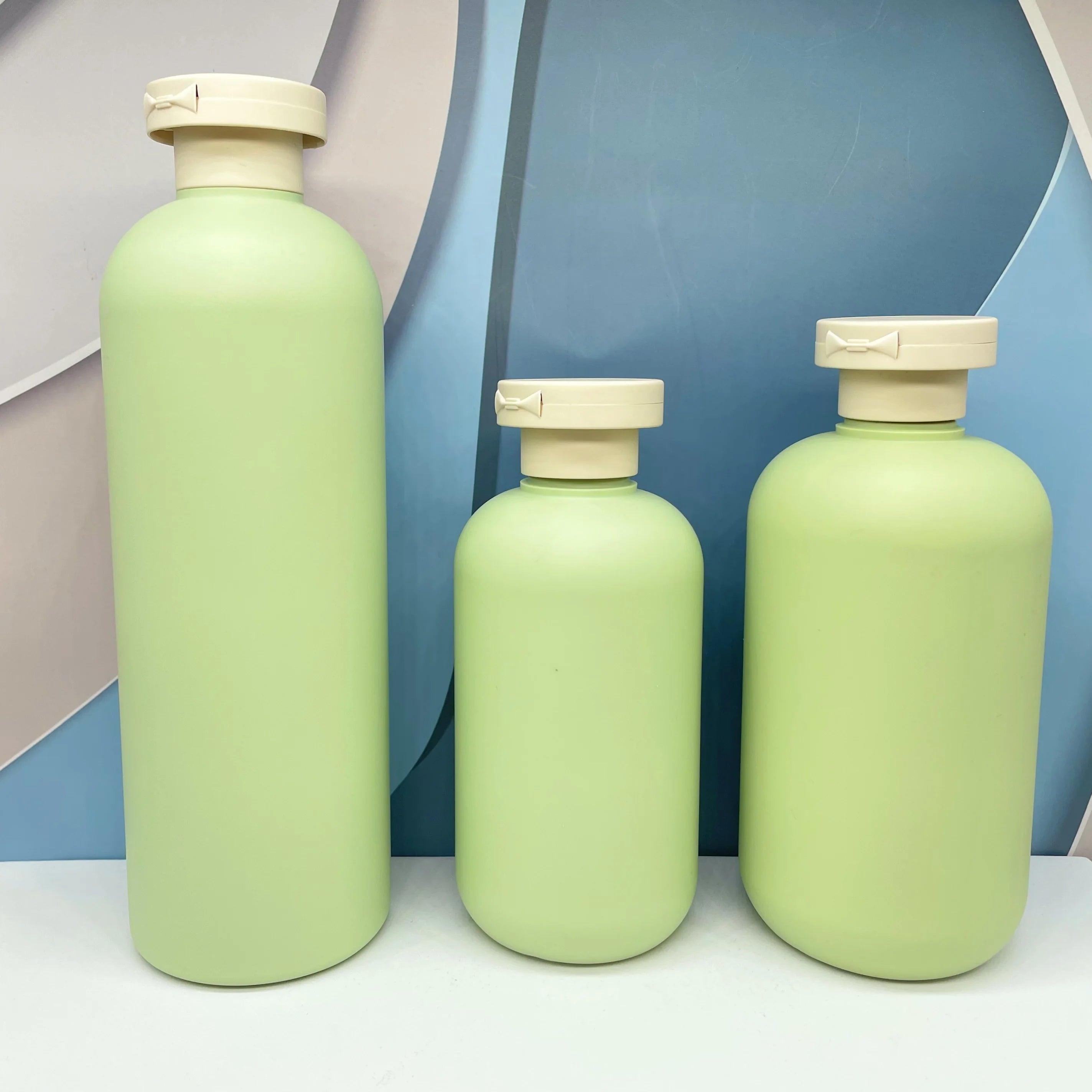 200ml 260ml 300ml 400ml 500ml Plastic Skin Green Color Cream Pump Lotion Bottles