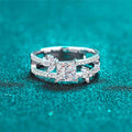 Silver 925 Original 1 Carat Princess Cut Diamond Test Past D Color Square Moissanite Ring New Arrival Brilliant Gemstone Jewelry
