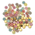 Hot Sale 14mm Rhinestone Flower Beads Gold-Plated Plastic Setting Loose Rhinestones for Clothing