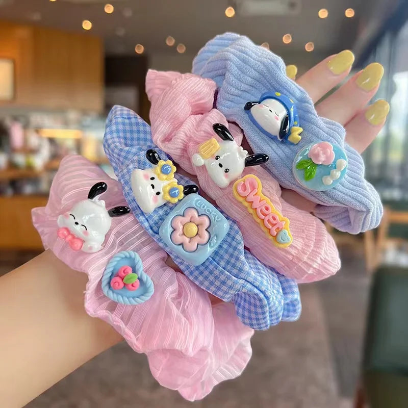 New Arrival Cute Cartoon Girl Hair Accessories Elastic Hair Scrunchies Sweet Fashion Women Hair Ties for Little Girls pony