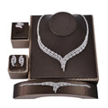 Drop Shipping Luxury Bridal Jewelry Set Simple Classic Cubic Zircon Necklace Wedding Jewelry Sets Exquisite Set CN1677 Bisuteria