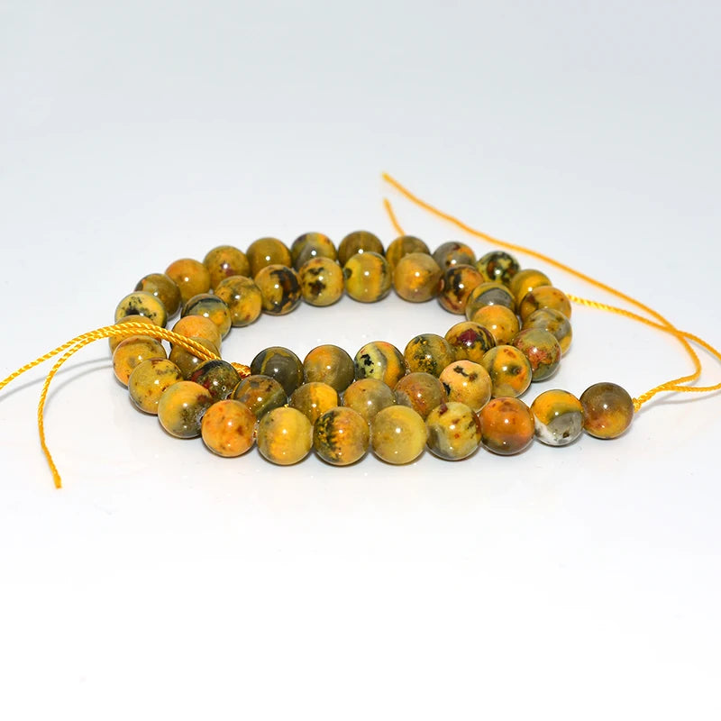 Wholesale 6/8/10mm Natural Bumblebee Jasper Loose Gemstone Beads for DIY Jewelry