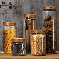 Home Use High Borosilicate Glass Food Storage Jar with Sealed Acacia Wooden Lid Jar
