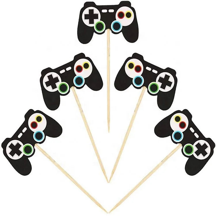 Video Game Party Paper Topper Cake Boy Birthday for Cupcake Decoration