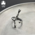 VAF Streamlined Fluid Liquid Opening Adjustable Ring Stainless Steel Hand Polished Unisex Unique Elegant Ring
