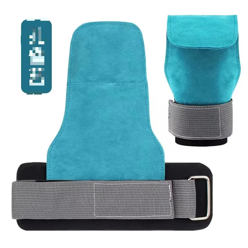 Palm Grips Wrist Straps Cowhide Leather Customizable Cross Training Weight Lifting Comprehensive Protection Unisex Fitness