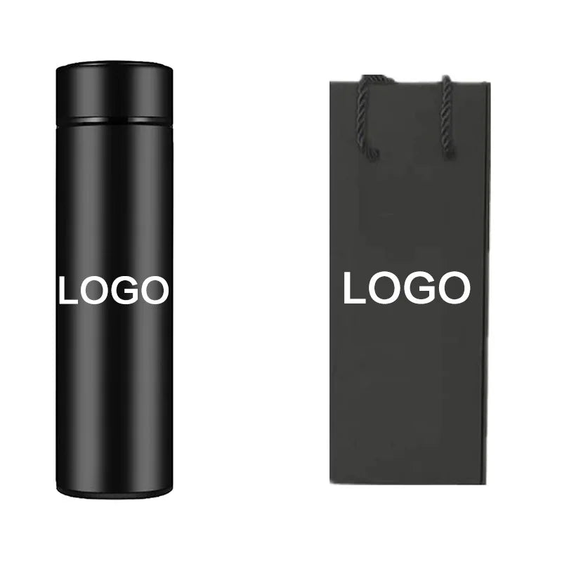 Customization Acceptable Portable 500ML Temperature Display Vacuum Flask Insulated Stainless Steel Water Bottle Business Gift