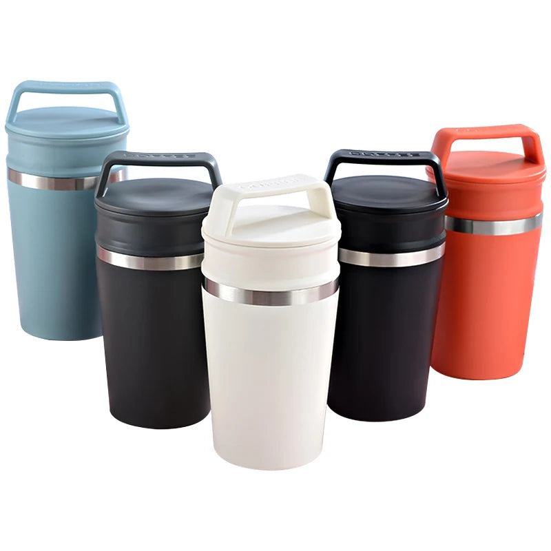 Custom Eco-Friendly New Hot Sale Vacuum Double Wall Stainless Steel Car Coffee Mug with Handle Lid for Business Gifts