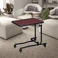 MSMT Over Bed Table with Wheels Adjustable Rolling Laptop Overbed Desk Hospital Use Sofa Chair Side Table