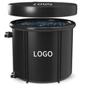 Portable Durable Comfortable 75*75 cm Inflatable Sports Recovery PVC Ice Bath Tub with Black Cover Lid and Portable Pump