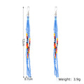 Wholesale Colorful Glass Seed Beads Earrings Thin Long Tassel Earrings for Women