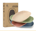 4 Color Fish Plate Eco-friendly Rectangle Wheat Straw Fish Dish Cutlery Dinnerware Sets Food Serving Plate Set