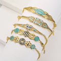 Custom Fashion Ethnic Style Jewelry Gold Plated Lucky Eye Brass Bracelet for Women