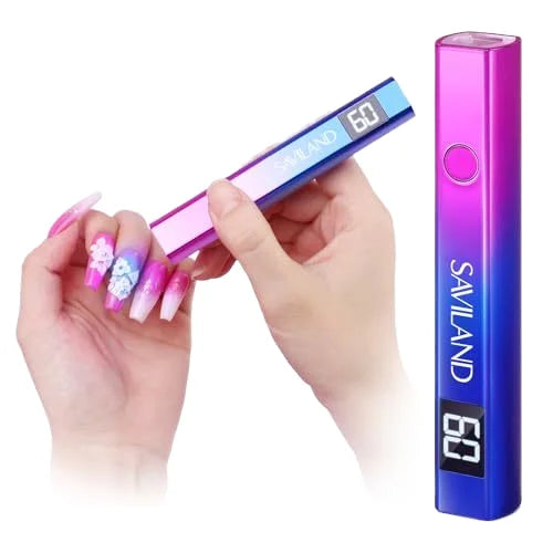 Portable Mini Nail Curing Lamp with Strip LED Display Rechargeable Handheld Nail Light for Gel Polish and Nail Salons