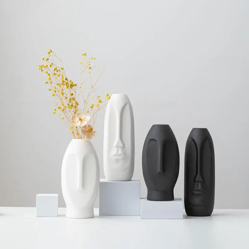 art feel nordic home decor human face ceramic vases for flower