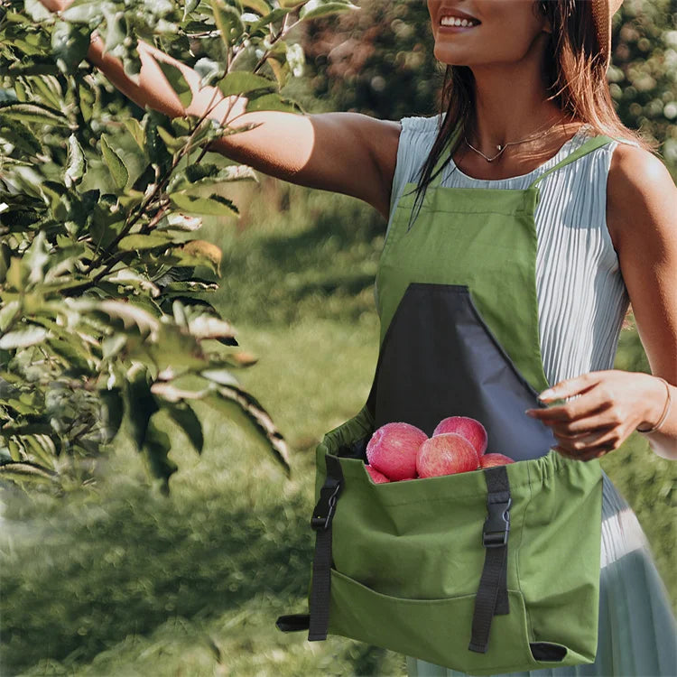 Manufacturer Outdoor Farm Garden Work Canvas Harvest Picking Storage Pocket Bag Fruit Vegetable Picking Apron