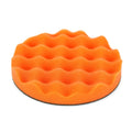 7'' Orange Wave Medium Polishing Foam Pad Sponge Polishing Wheel  Hook & Loop Type fits 7'' backing pad