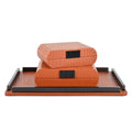 Pu Leather  Serving Trays Leather Braided Coffee Table Tray Jewelry Box Storage Box