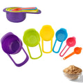 Factory Set of Colorful Plastic Measuring Cups and Spoons 6pcs Essential Measuring Tools for Cooking and Baking