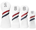 Ready to Ship White Waterproof PU Synthetic Leather Golf Club Head Cover Sets