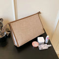 Fashion Simple Solid Color Toiletries Handbag Household Storage Organizer Cosmetic Canvas Bag