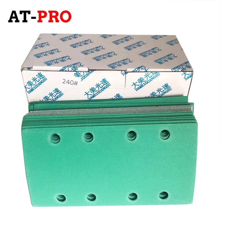 95mm X 180mm Green Self-Adhesive Automotive Sandpaper Rectangular Dry Sand with Sand Flocking Abrasive Product