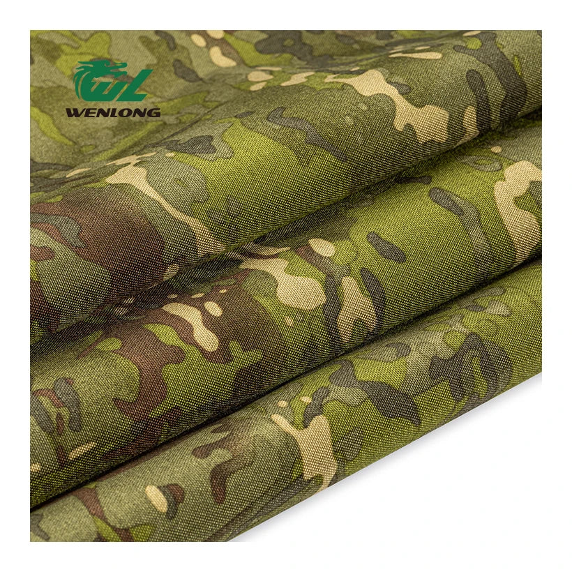 100%Poly ATY Cordura 1000D Anti Tearing Green CP Camouflage PU Fabric for Tactical Vest