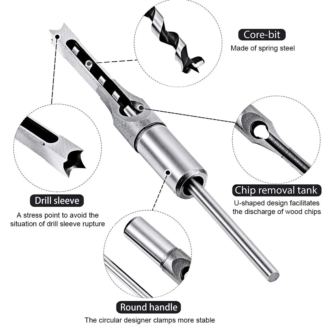 Meixiu Woodworking Multifunctional Square Hole and Tenon Drilling Mortising Drill Press