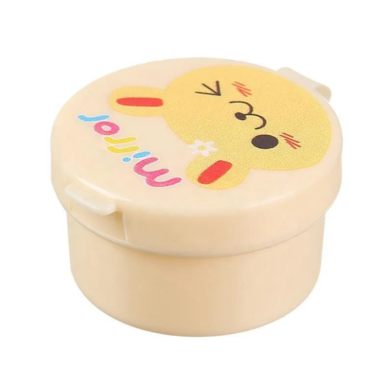Cheap Price Mini Plastic Dressing  Round Cartoon Mini Storage Container with Lid Round Shape Cocina Accesorio for Food