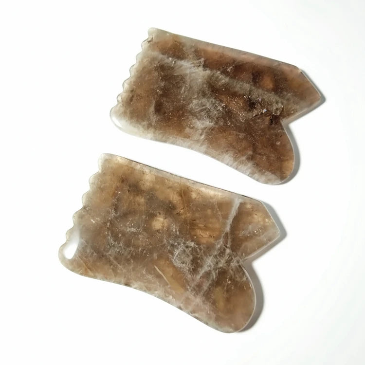 DIY Hot Sale Factory Direct Gua Sha and Jade Roller Set Smoke Quartz Gua Sha Tool