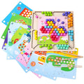 Wooden Educational Montessori Ball Puzzle Toy Clip Bead Game Toddler Preschool Chopsticks Stacking Learning Toy for Kids