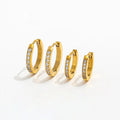 Trendy High Quality PVD 18K Gold Plated CNC Inlay Zirconia Half Pave Huggie Earring Stainless Steel Fashion Jewelry Wholesale