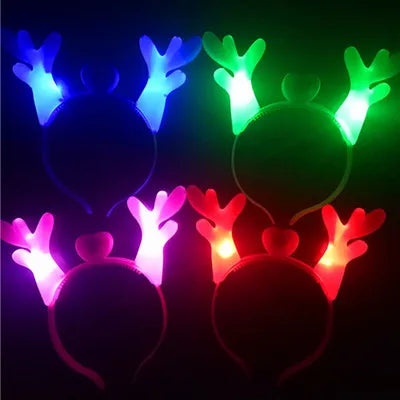 Christmas Deer LED Light Headband  Night Market Flashing Antler Lamp Headband