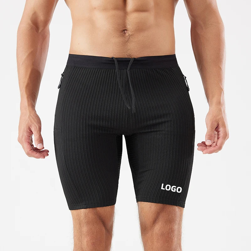 Men's Quick Dry Quarter Pants Sporty Elastic Breathable Basketball Training Compression Shorts Mid Solid Quick Dry Fitness