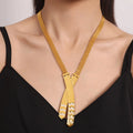 2024 New 18k Gold Plated Tarnish Free Stainless Steel Crossover Shape Jewelry Set Necklace Bracelet Set for Women