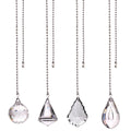 Clear Prism Drop Dazzling Crystal Ceiling Fan Pull Chain Extension with Connector for Ceiling Light Lamp Chandelier