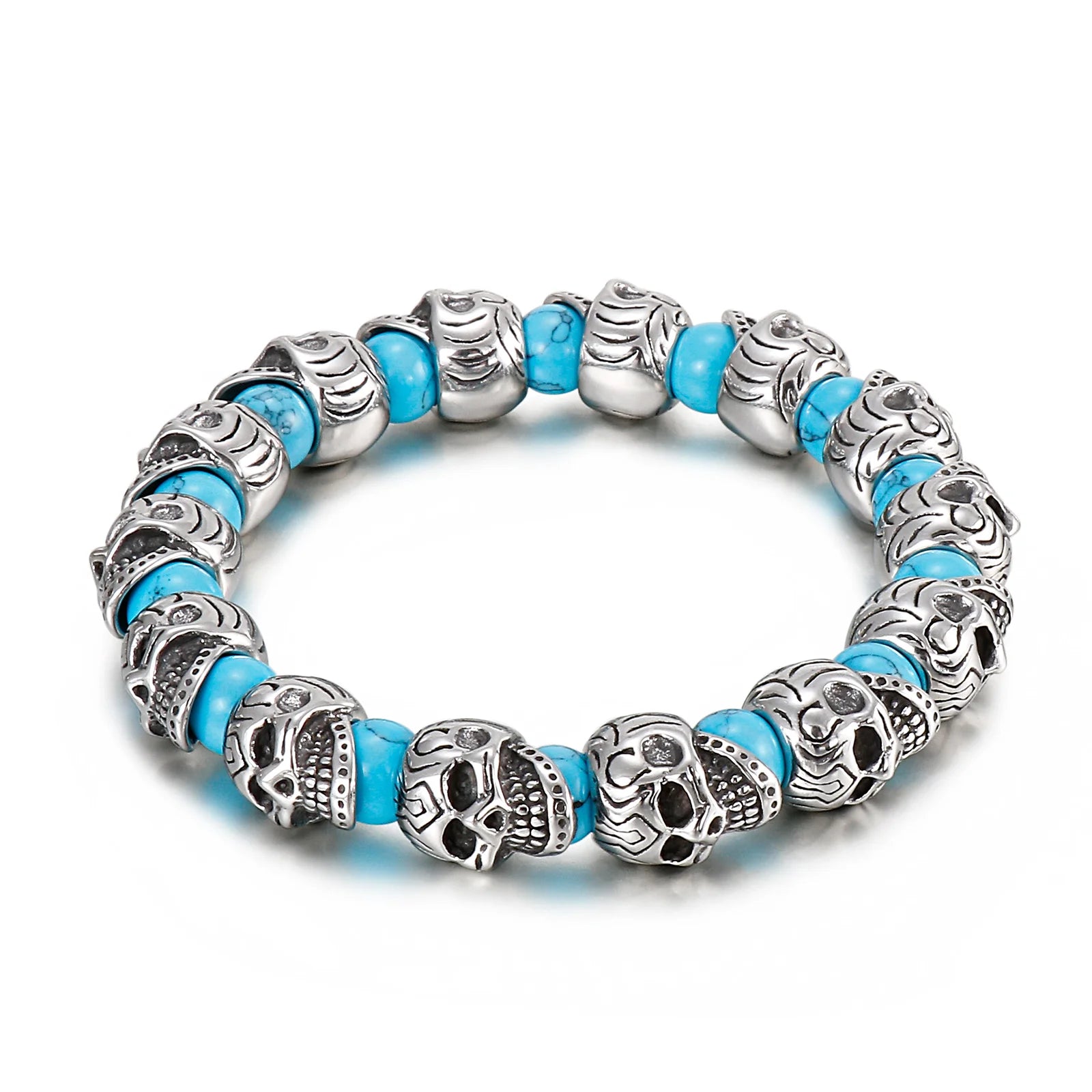 KALEN Charm Bead Stainless Steel Skull Accessories Men Bracelet
