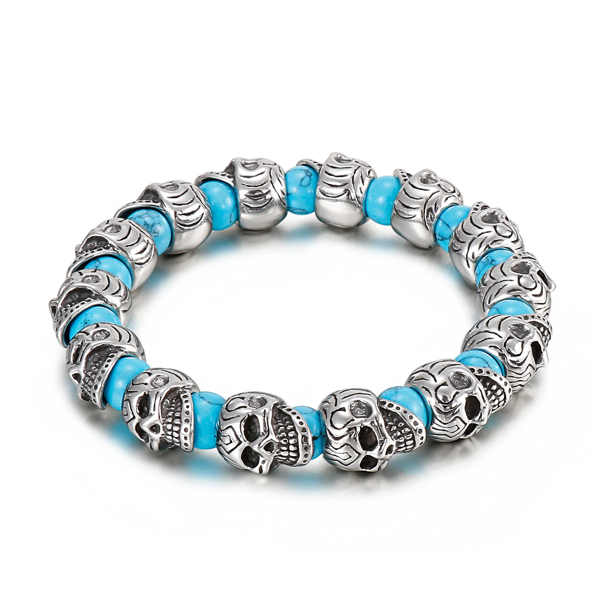 KALEN Charm Bead Stainless Steel Skull Accessories Men Bracelet