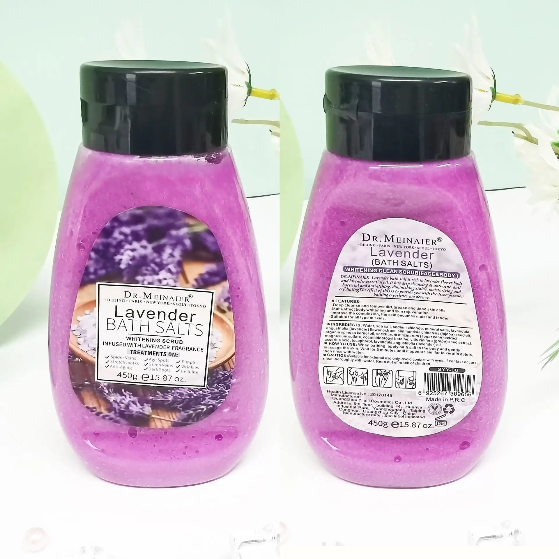Scrub Body Smooth Skin Brightening Bath Salts With Rose Flowers