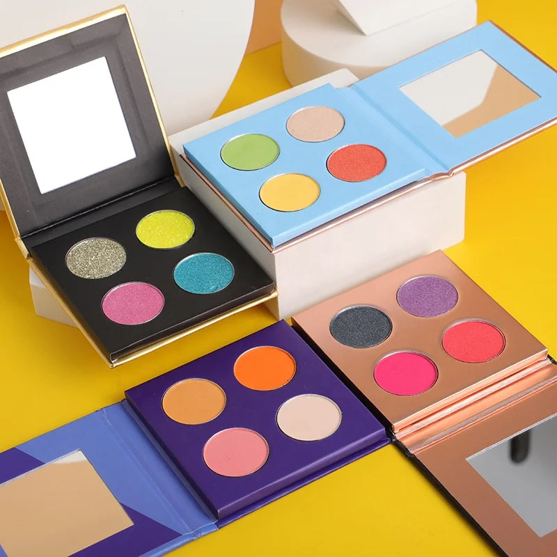 Custom Color Empty Square Cosmetic Eyeshadow Palette 4 Pan Eyeshadow Palette