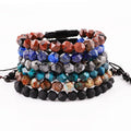 High Quality New Color Faceted Natural Gemstone Customized Logo Beaded Stone Macrame Friendship Bracelet Male Female