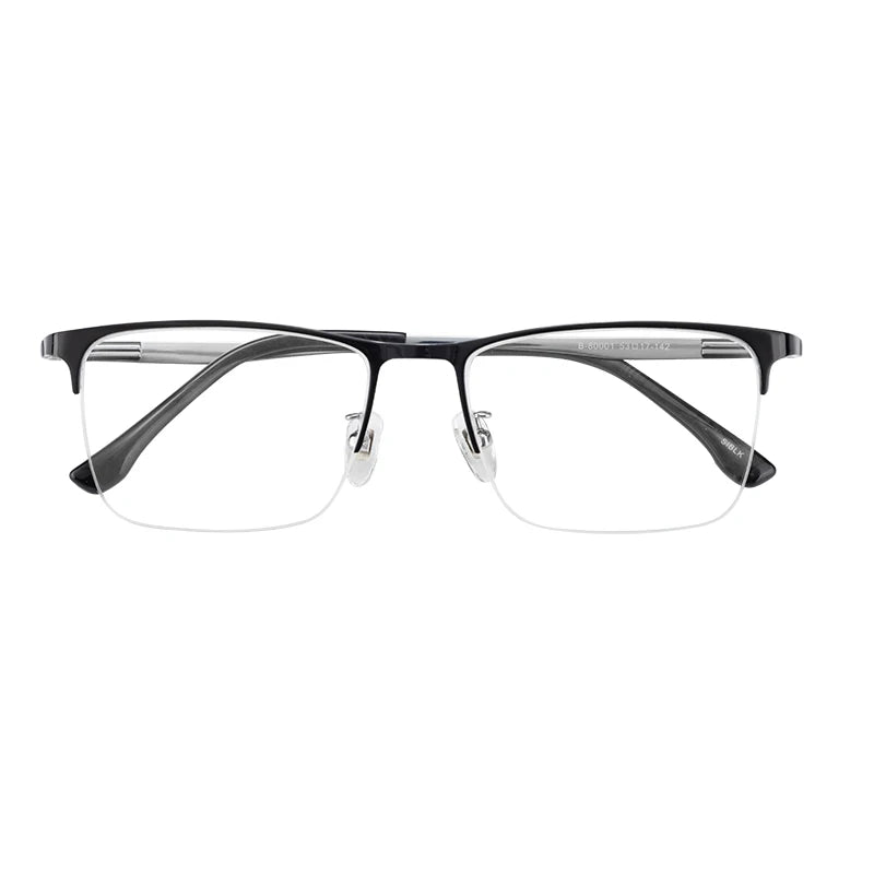 Luxury Half Rim Titanium Blue Computer Glasses Light Blocking Diamond Face Shape Match for Women and Men
