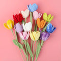 Hand-Woven Wool Knitted Tulip Petal Bouquet Cross-Border Artificial Flower Crochet for Gift Finit
