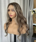 Body Wave Transparent Lace Front Wig Highlights Color Natural Hairline Unprocessed Human Hair HD Lace Front Wigs MegaBDM