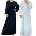 Jazz Under Abaya Dress Ethnic Clothing Bow Front Maxi Dress Soft Crepe Abaya Muslim Slip Inner Dress