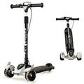 3 Wheel LED Lights Extra-Wide Children Foldable Kick Scooter Toddler Scooter for Kids Ages 3-12 Years Old Boy Girl