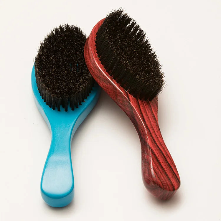 Custom Wooden 360 Wave Brush for Men Cushion Features Laser Type Natural Wood Material Boar Bristles Hair Brush